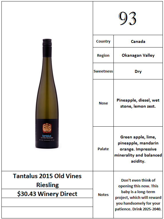 Tantalus 2015 Old Vines Riesling