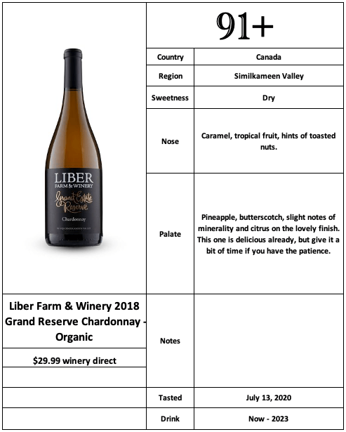Liber Farm &amp; Winery 2018 Grand Reseve Chardonnay