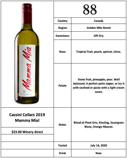 Cassini Cellars 2019 Mamma Mia!