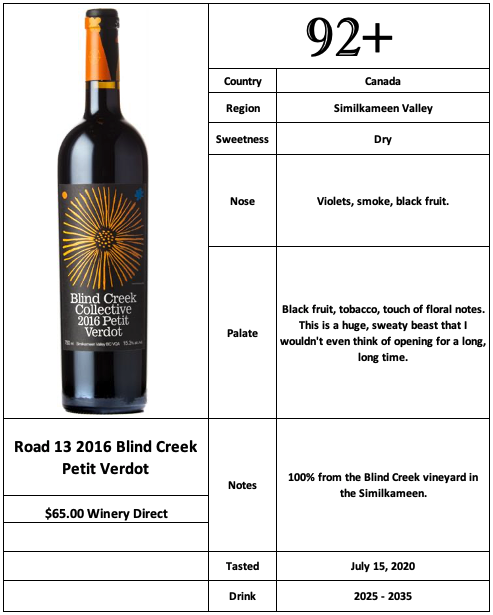 Road 13 2016 Blind Creek Petit Verdot