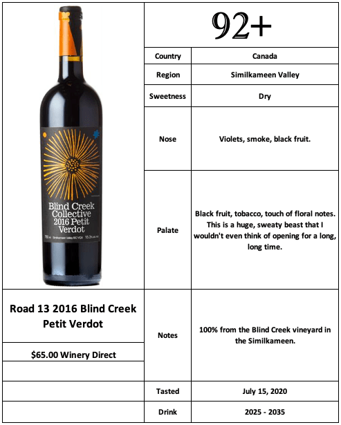 Road 13 2016 Blind Creek Petit Verdot