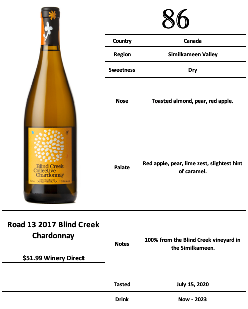 Road 13 2017 Blind Creek Chardonnay